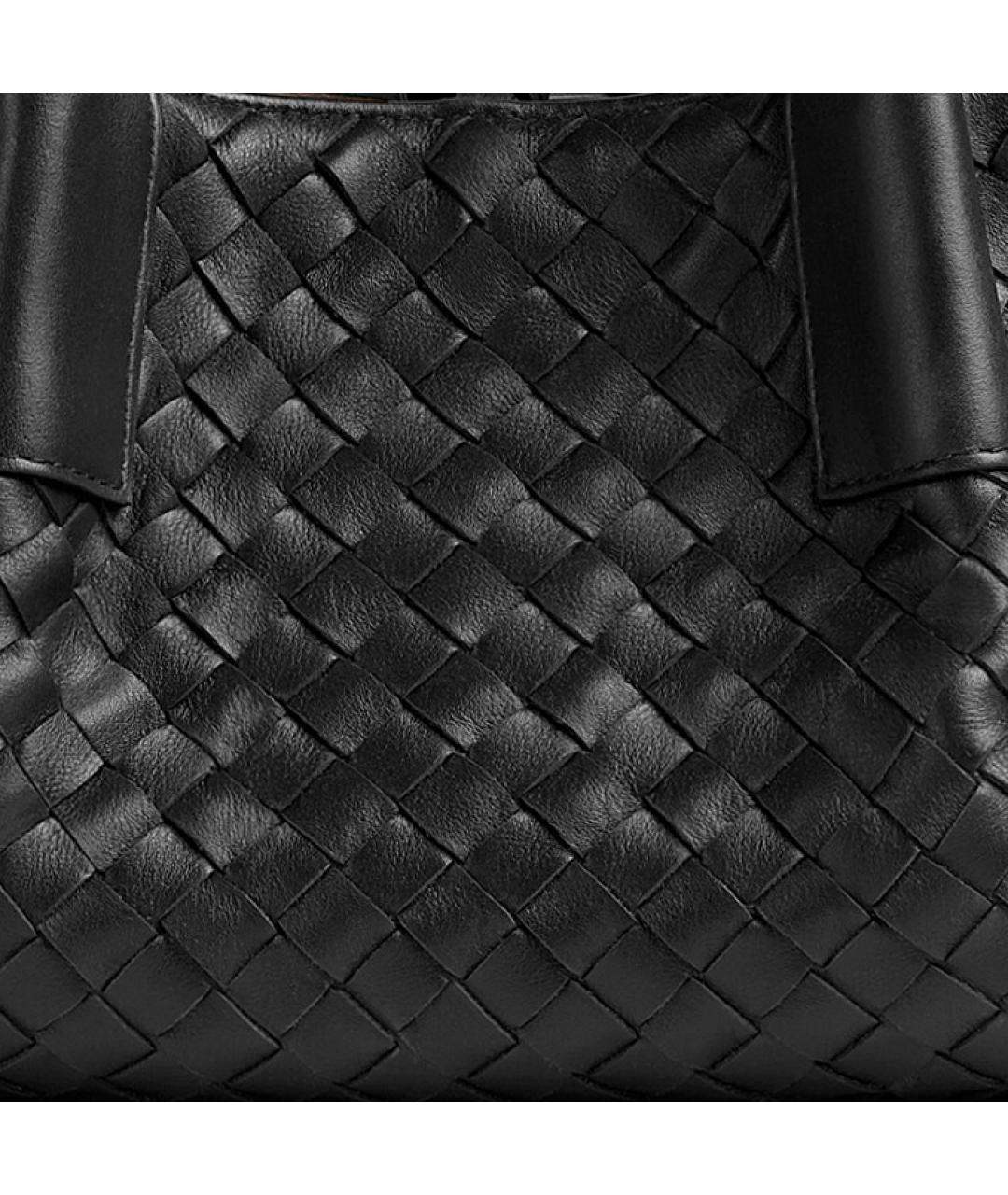 BOTTEGA VENETA Черная кожаная сумка через плечо, фото 4