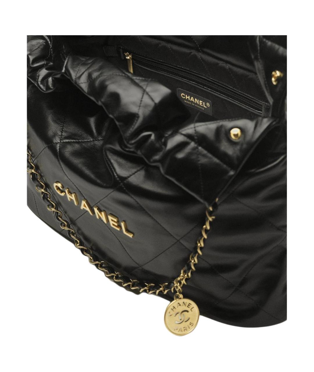 CHANEL Черная кожаная сумка через плечо, фото 4