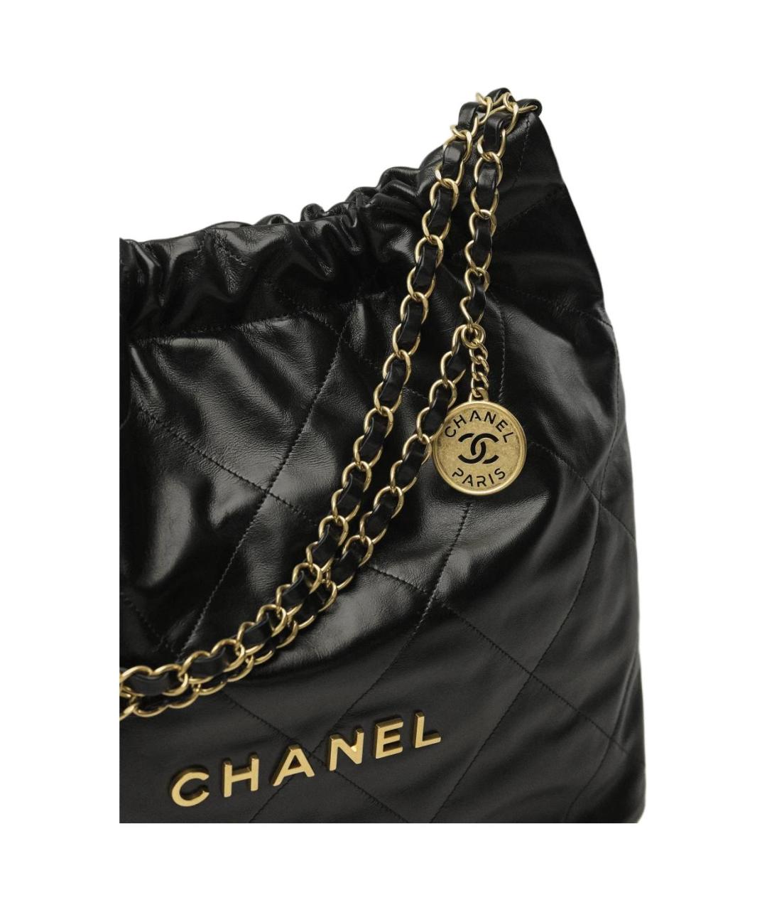 CHANEL Черная кожаная сумка через плечо, фото 3