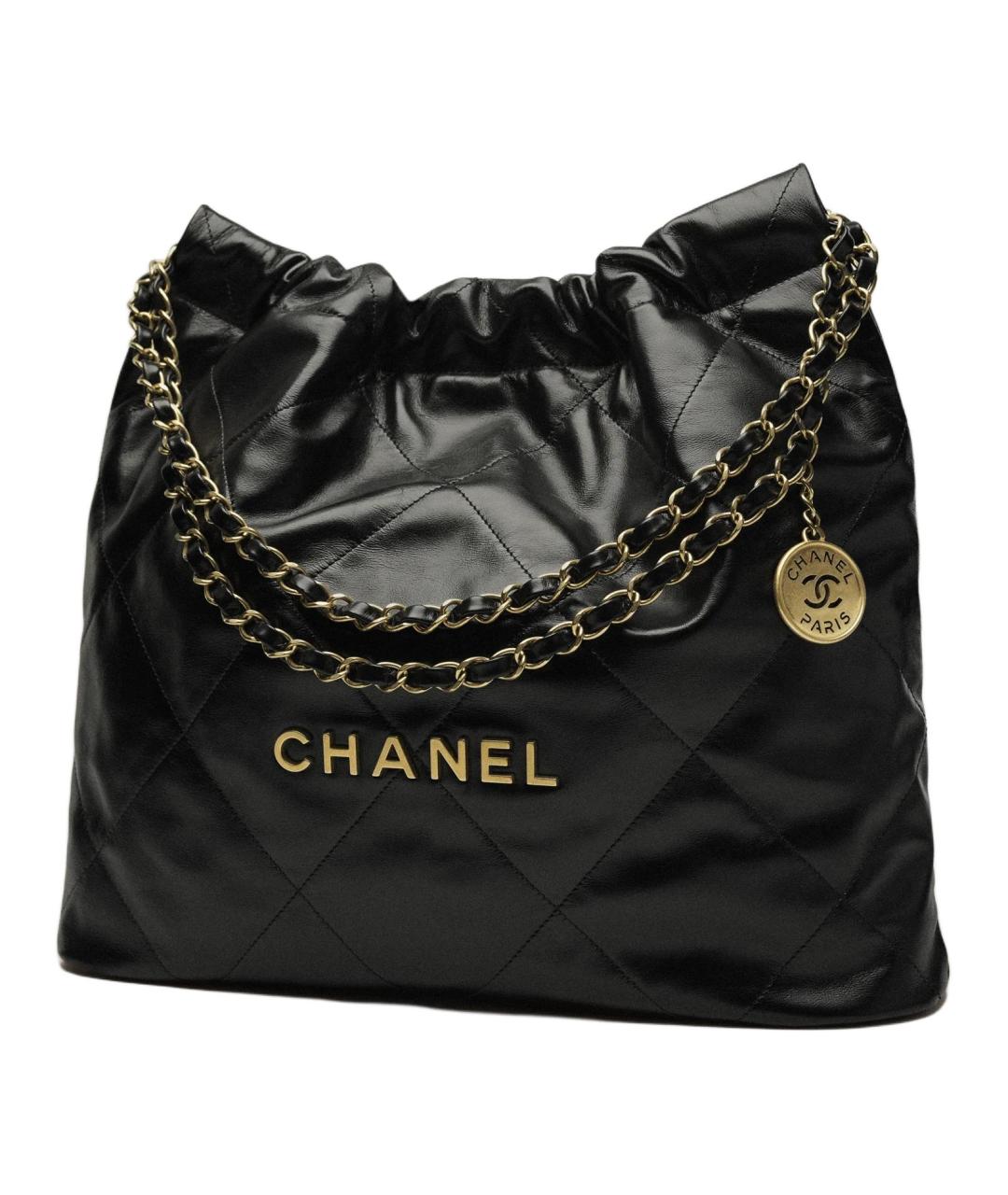 CHANEL Черная кожаная сумка через плечо, фото 2