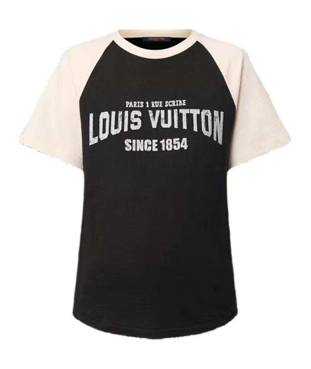 LOUIS VUITTON Черная хлопковая футболка, фото 1