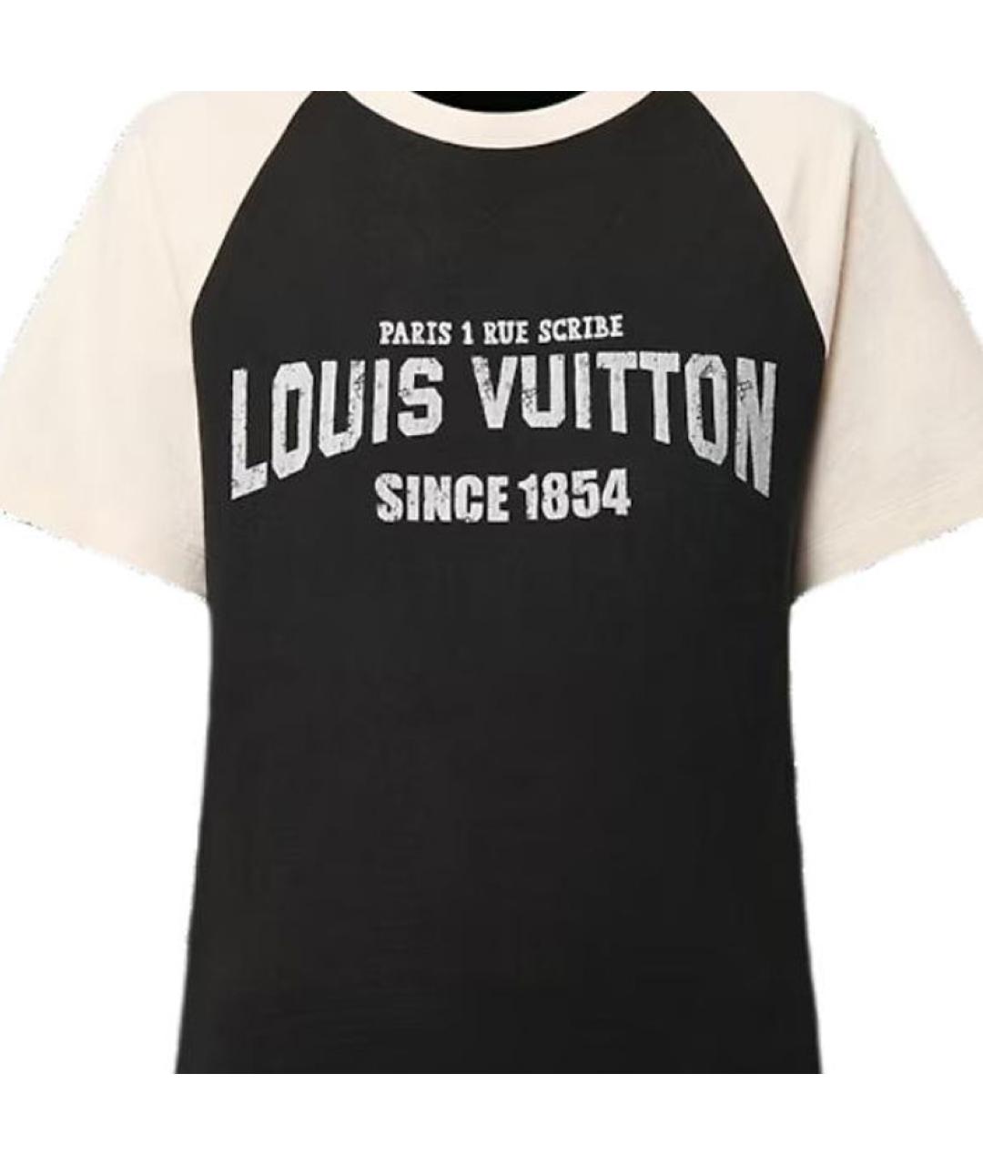 LOUIS VUITTON Черная хлопковая футболка, фото 2