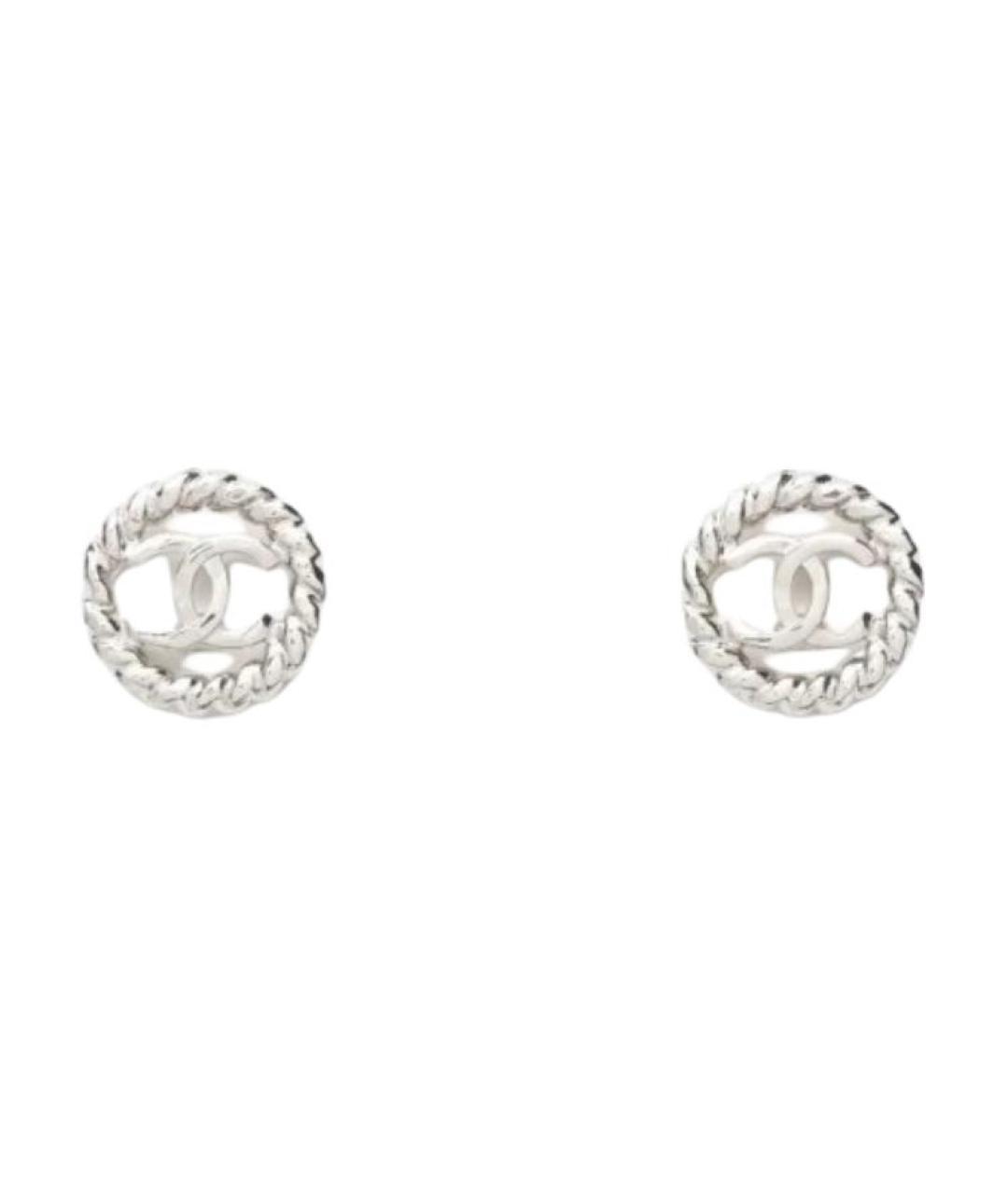 CHANEL Серебряные металлические серьги, фото 2