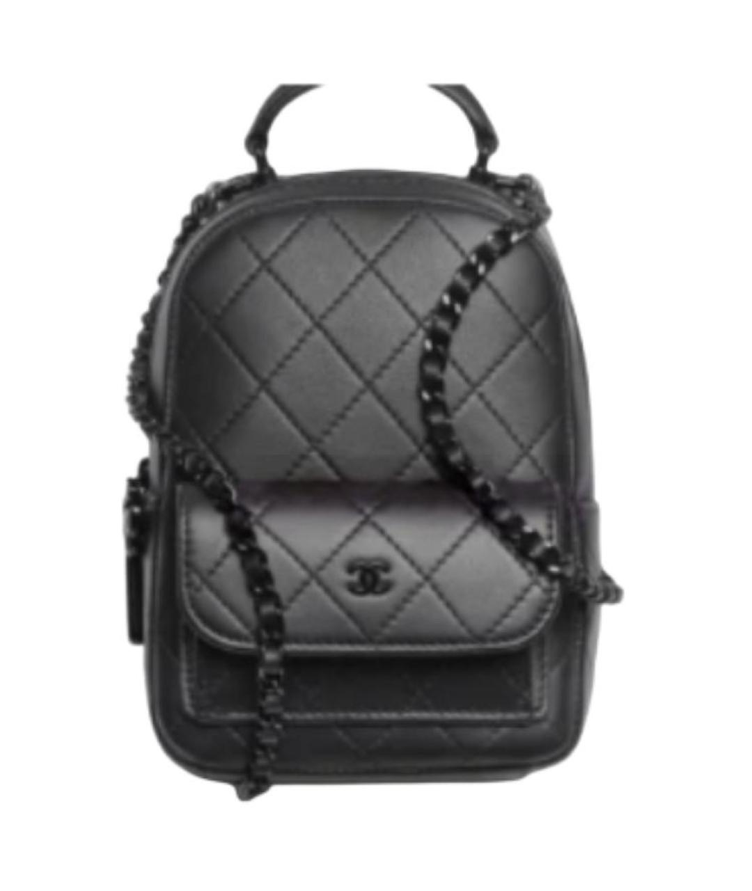 CHANEL Черный кожаный рюкзак, фото 1