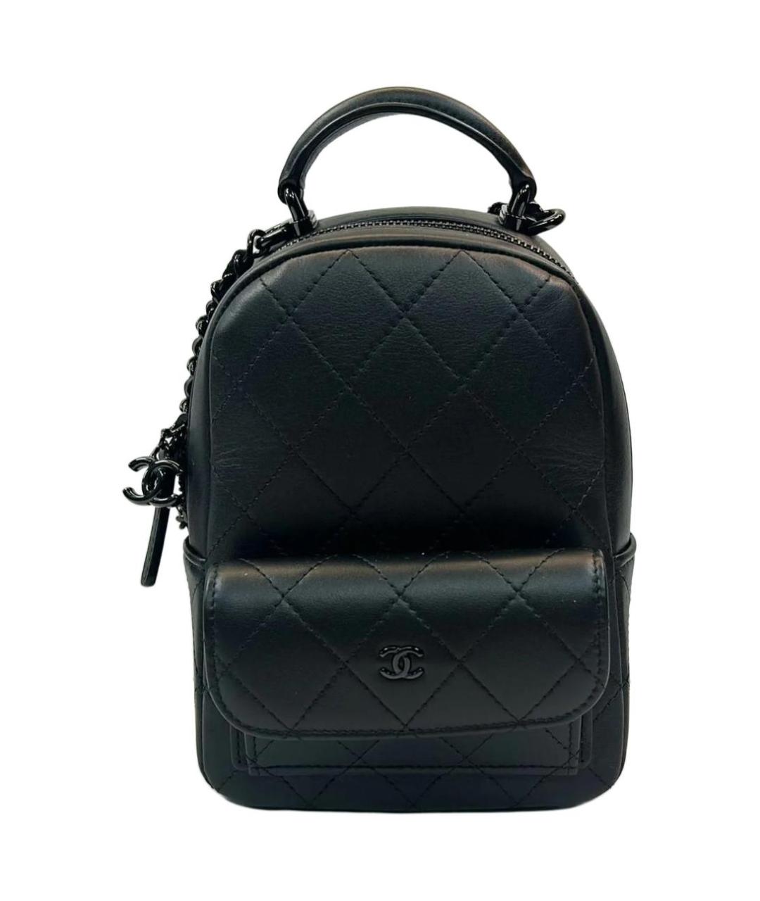 CHANEL Черный кожаный рюкзак, фото 2