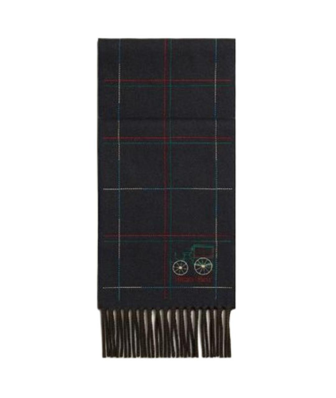 HERMES Темно-синий кашемировый шарф, фото 1