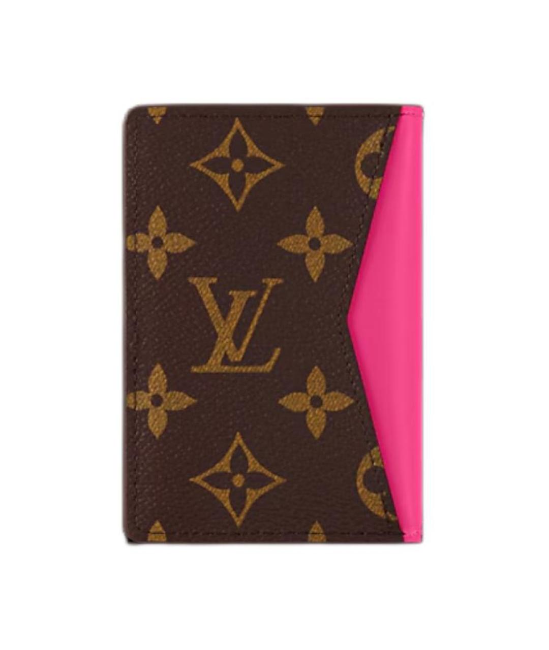 LOUIS VUITTON Коричневый кожаный кардхолдер, фото 3