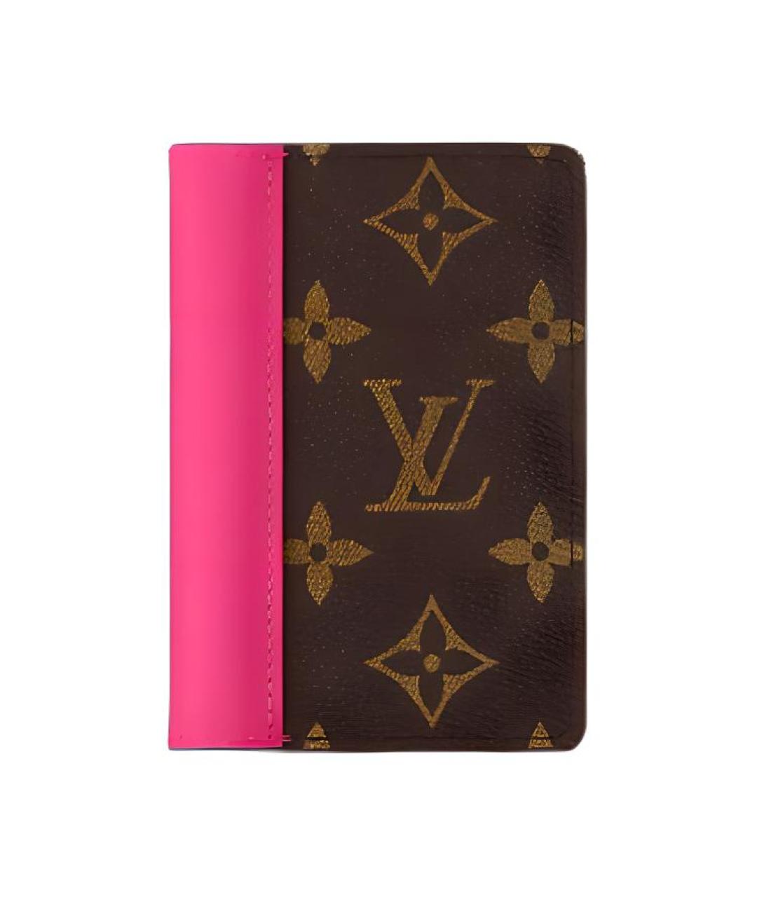LOUIS VUITTON Коричневый кожаный кардхолдер, фото 1