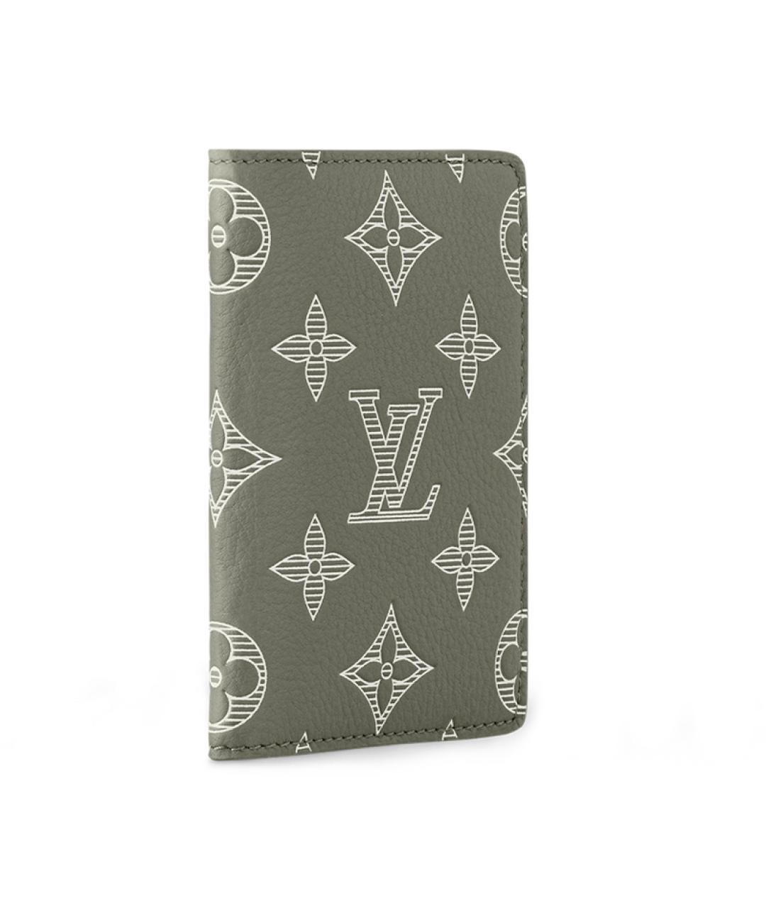 LOUIS VUITTON Хаки кожаный кардхолдер, фото 2
