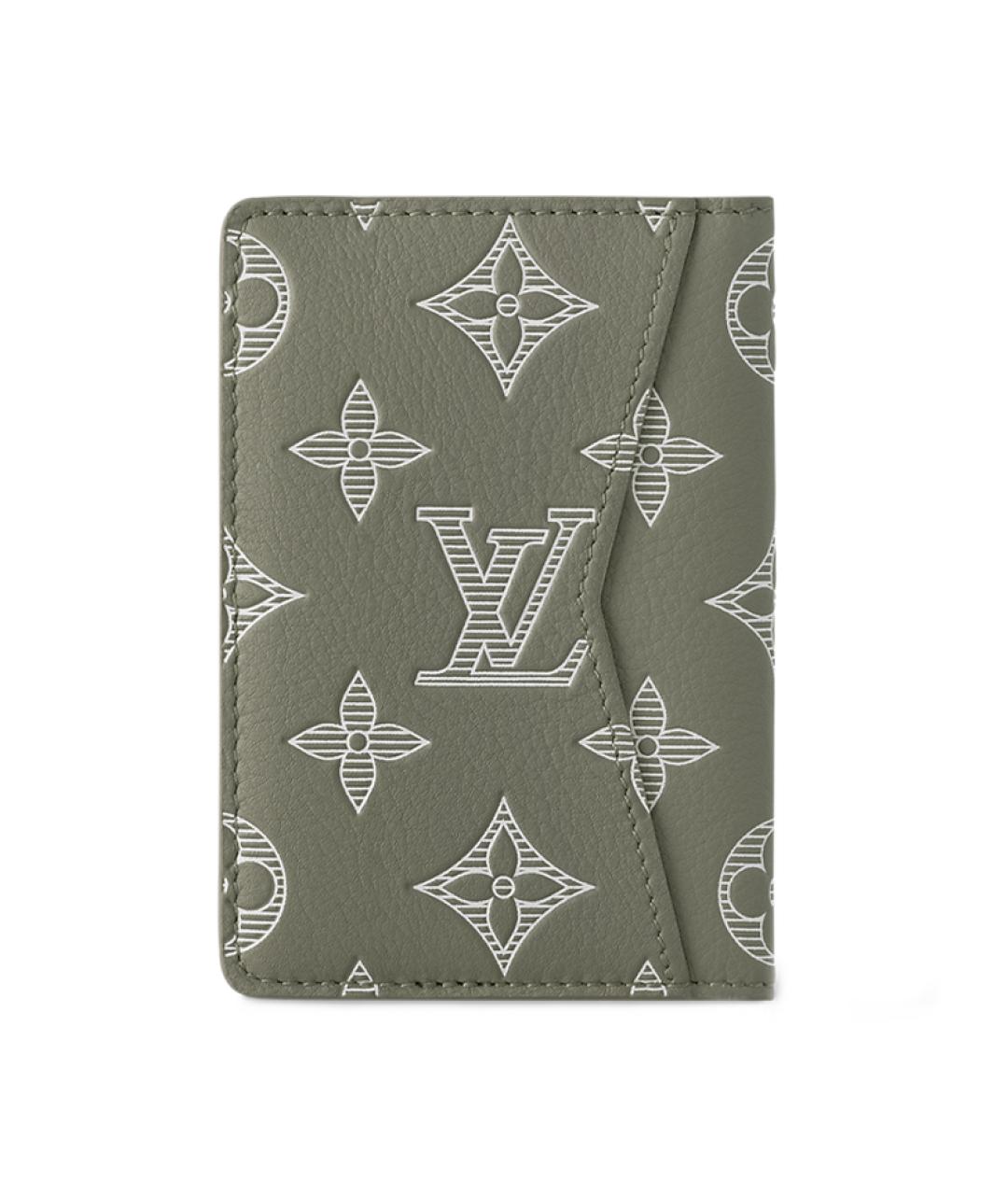 LOUIS VUITTON Хаки кожаный кардхолдер, фото 3