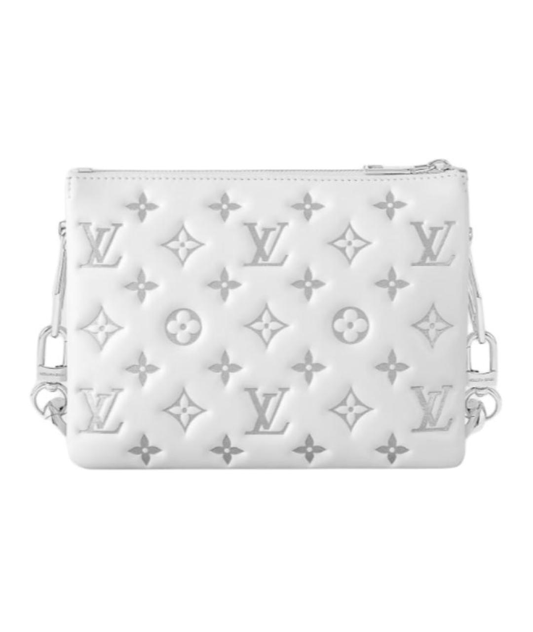 LOUIS VUITTON Белая кожаная сумка через плечо, фото 3