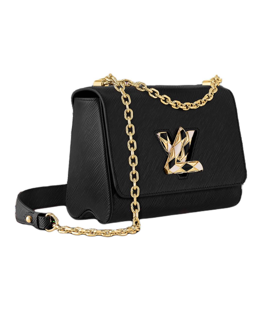 LOUIS VUITTON Черная кожаная сумка через плечо, фото 2