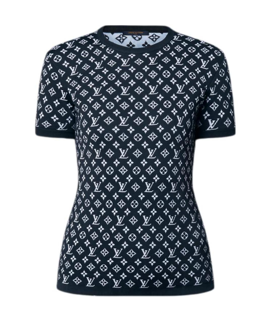 LOUIS VUITTON Темно-синяя хлопковая футболка, фото 1