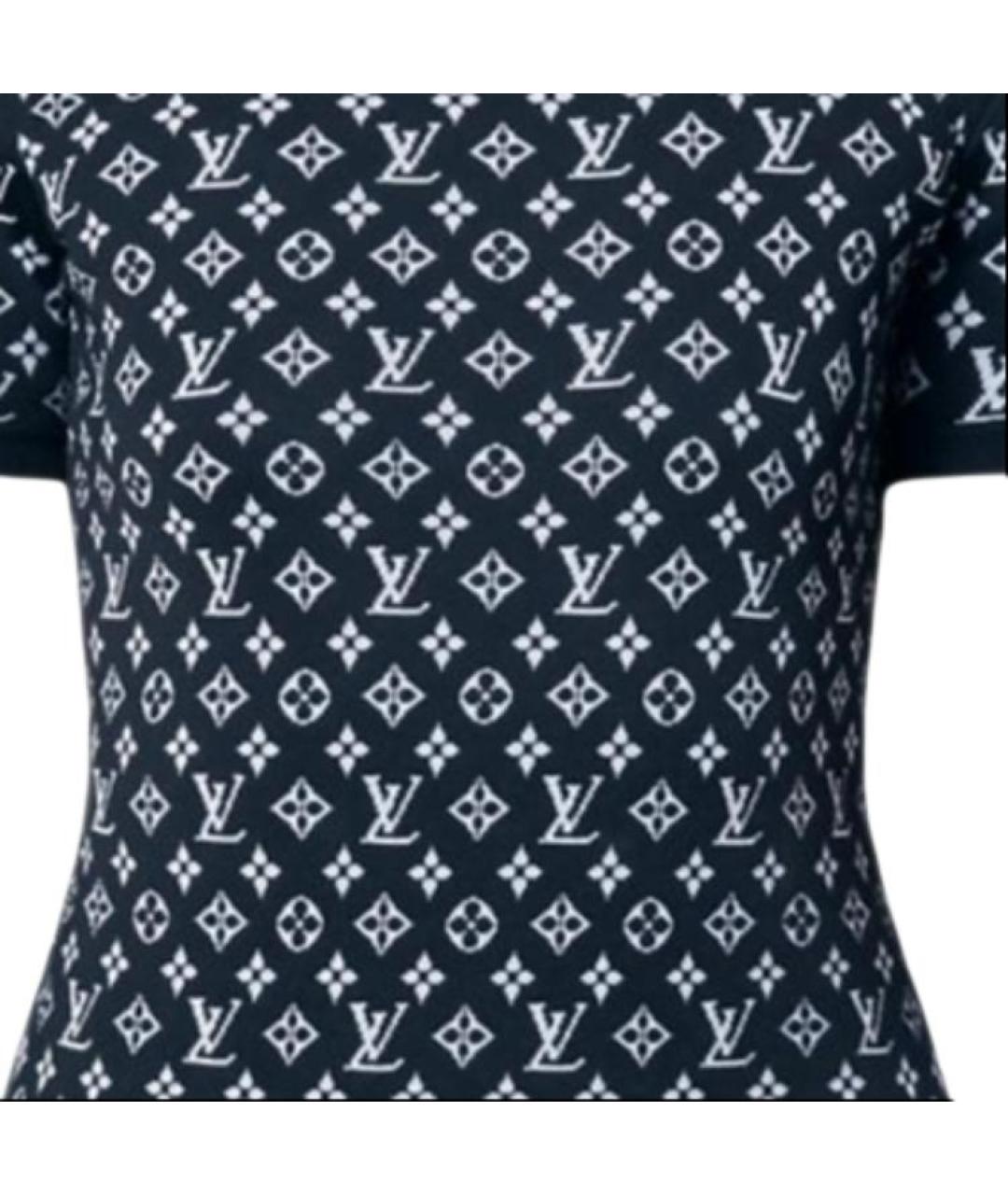 LOUIS VUITTON Темно-синяя хлопковая футболка, фото 2