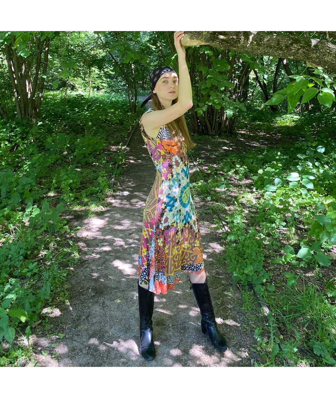 JUST CAVALLI Мульти вискозное повседневное платье, фото 8