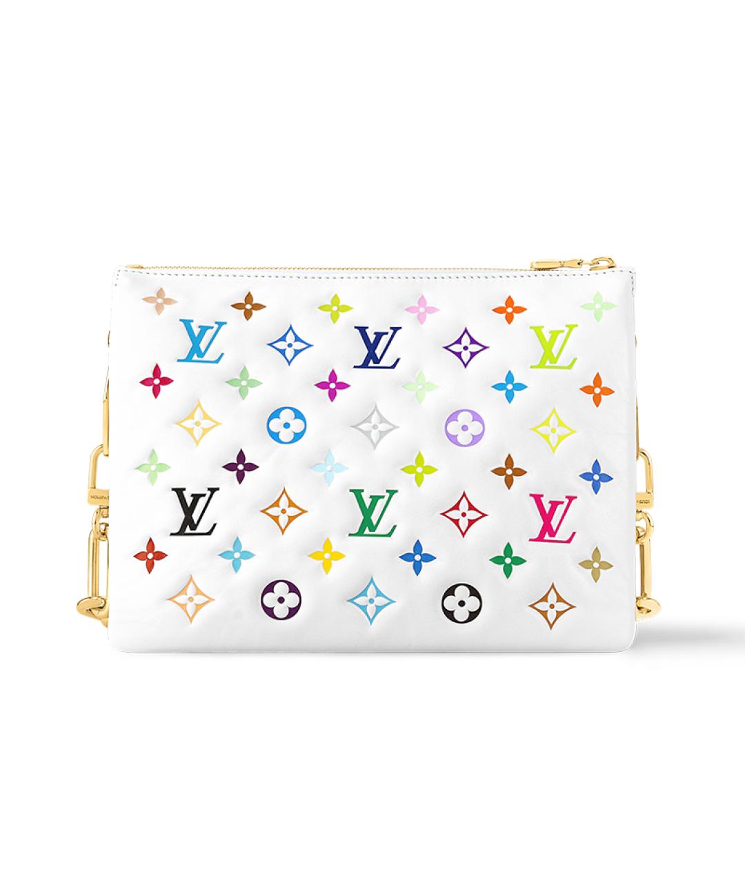 LOUIS VUITTON Белая кожаная сумка через плечо, фото 3