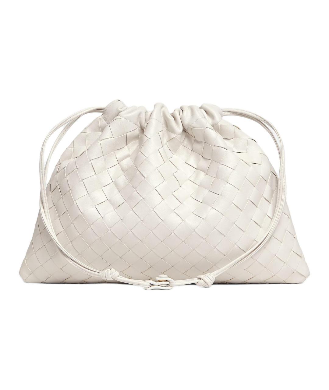 BOTTEGA VENETA Белая кожаная сумка через плечо, фото 3