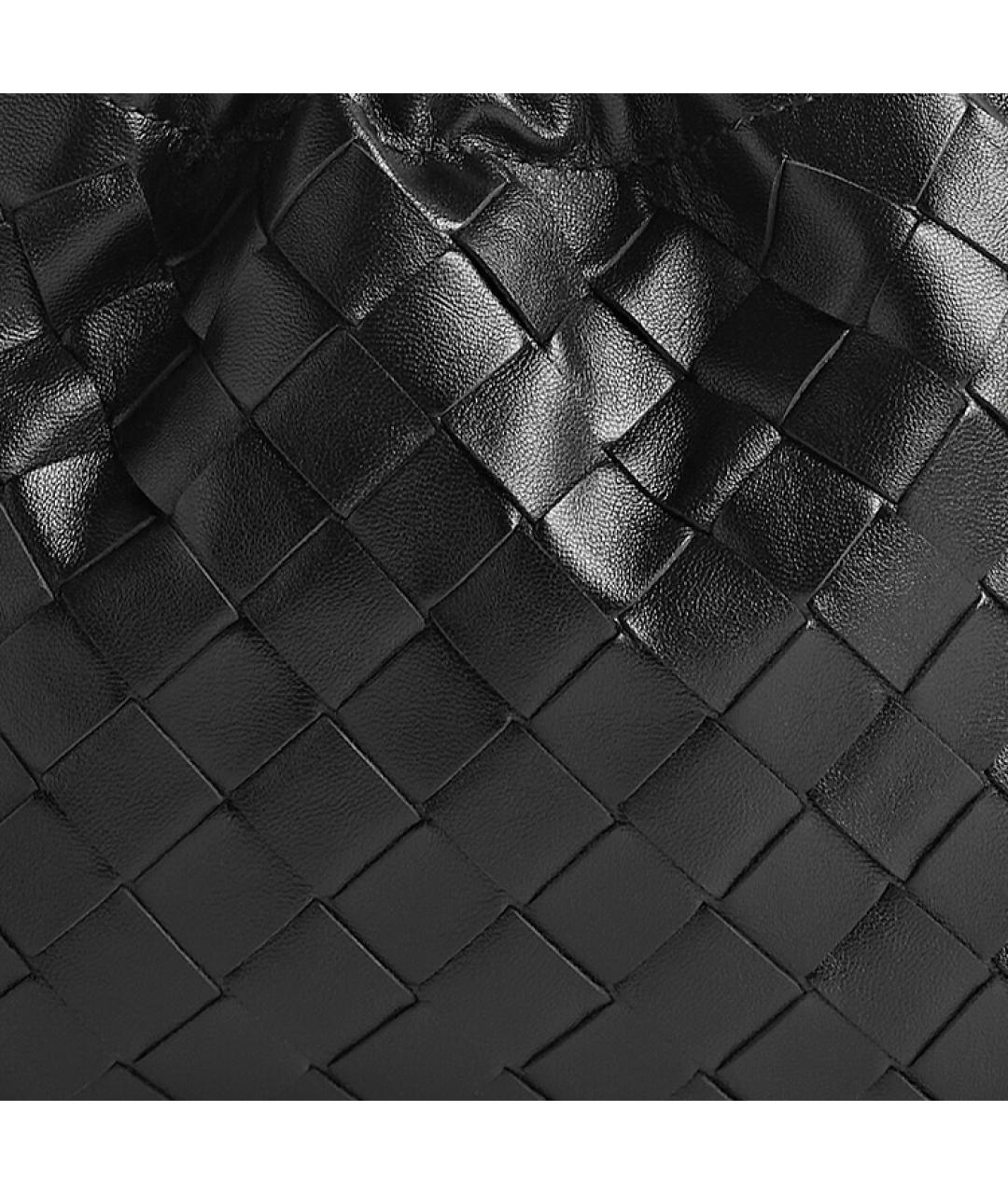 BOTTEGA VENETA Черная кожаная сумка через плечо, фото 4