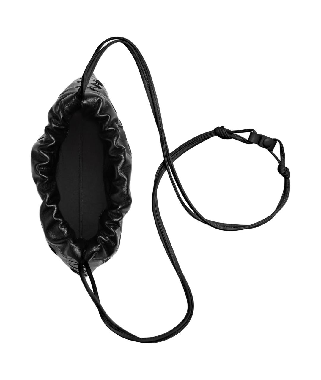 BOTTEGA VENETA Черная кожаная сумка через плечо, фото 2