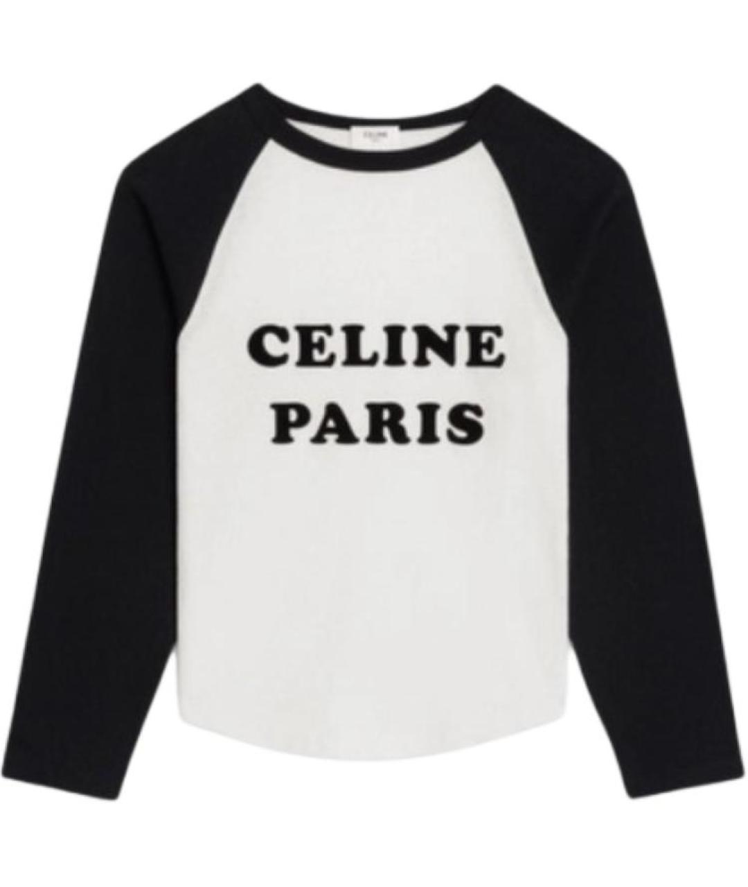 CELINE Белая хлопковая футболка, фото 1