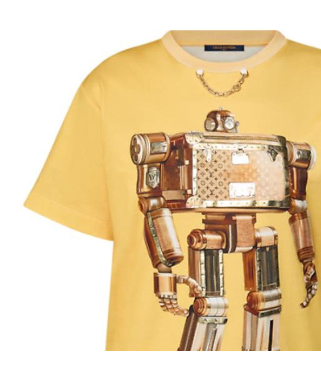 LOUIS VUITTON Желтая хлопковая футболка, фото 2