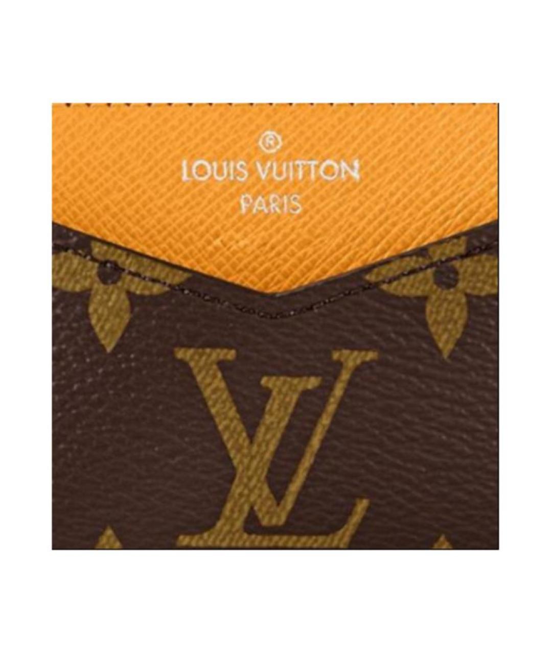 LOUIS VUITTON Коричневый кожаный кардхолдер, фото 5