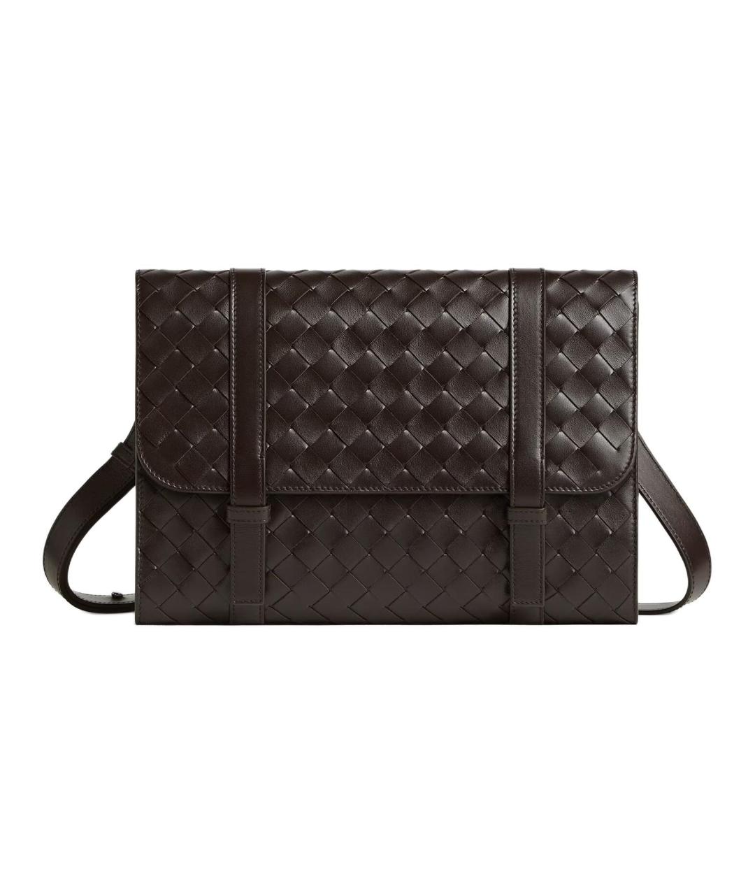 BOTTEGA VENETA Коричневая кожаная сумка на плечо, фото 1