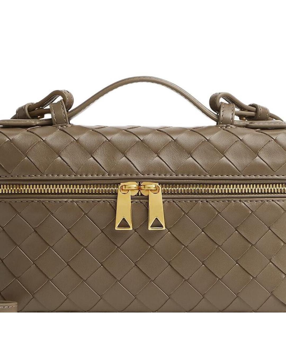 BOTTEGA VENETA Хаки кожаная сумка через плечо, фото 5