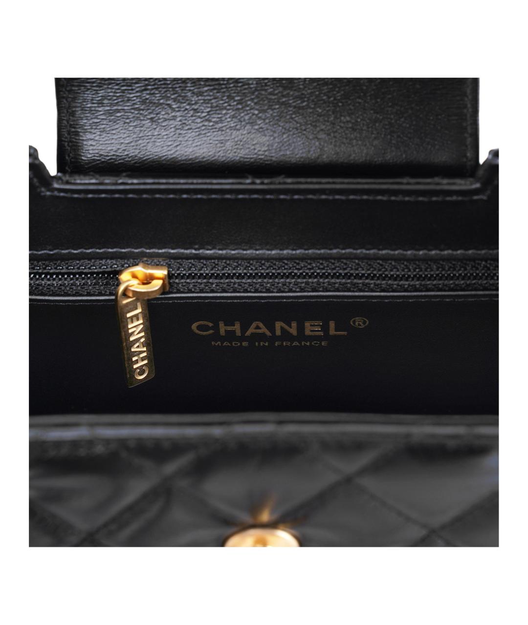 CHANEL Черная кожаная сумка через плечо, фото 5