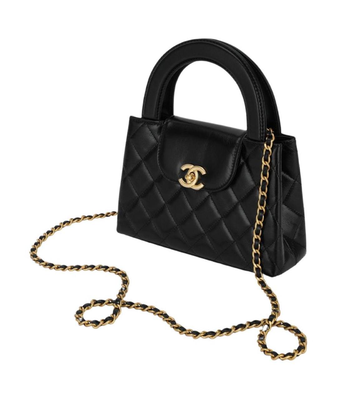 CHANEL Черная кожаная сумка через плечо, фото 3