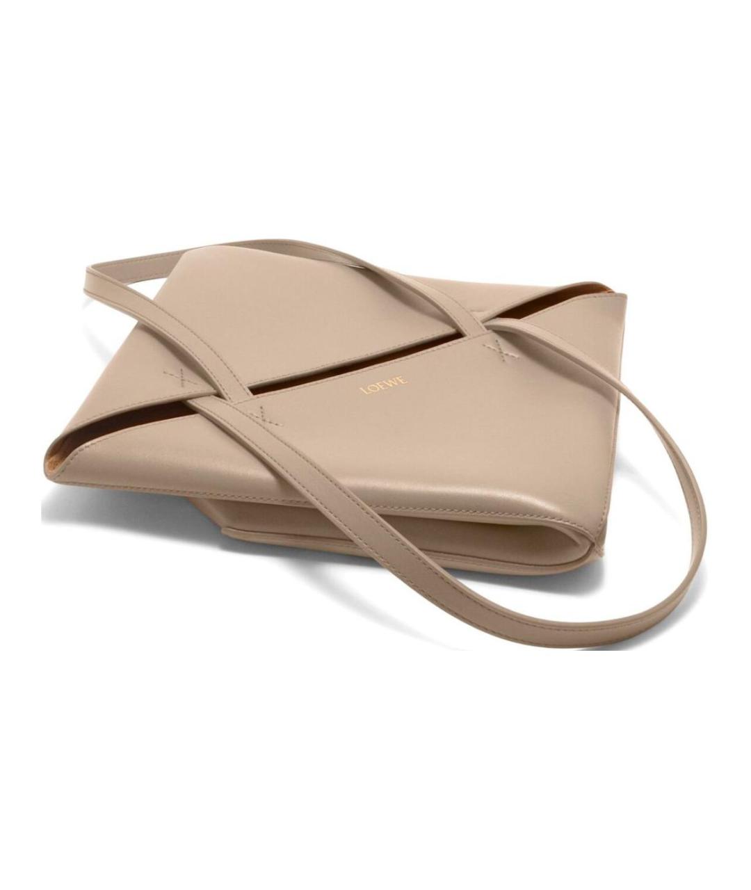 LOEWE Бежевая кожаная сумка через плечо, фото 5