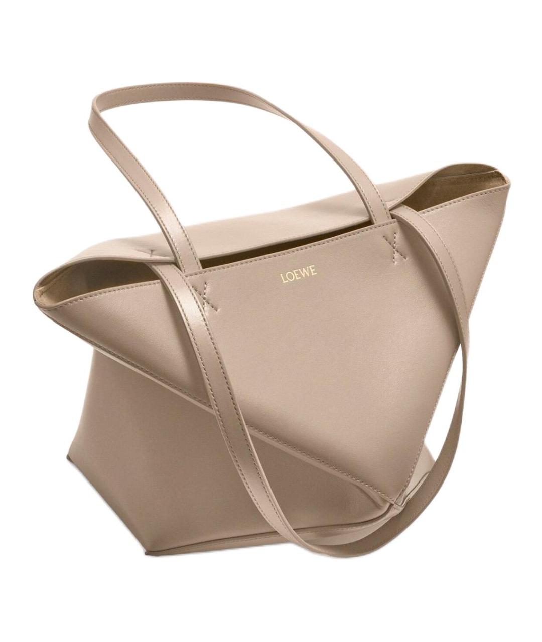 LOEWE Бежевая кожаная сумка через плечо, фото 3