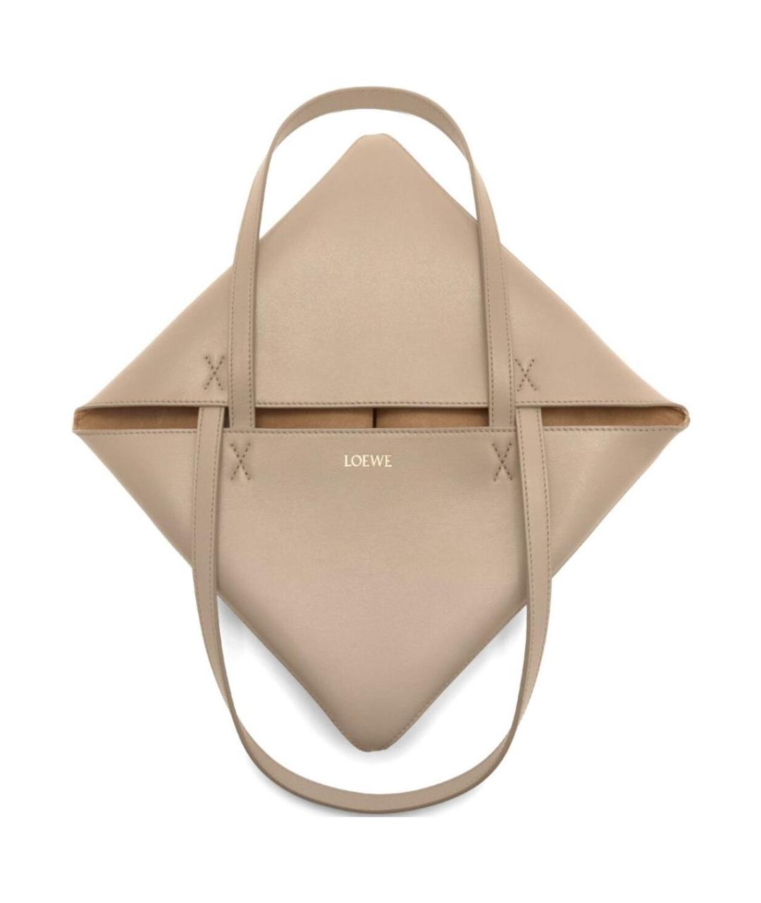 LOEWE Бежевая кожаная сумка через плечо, фото 4