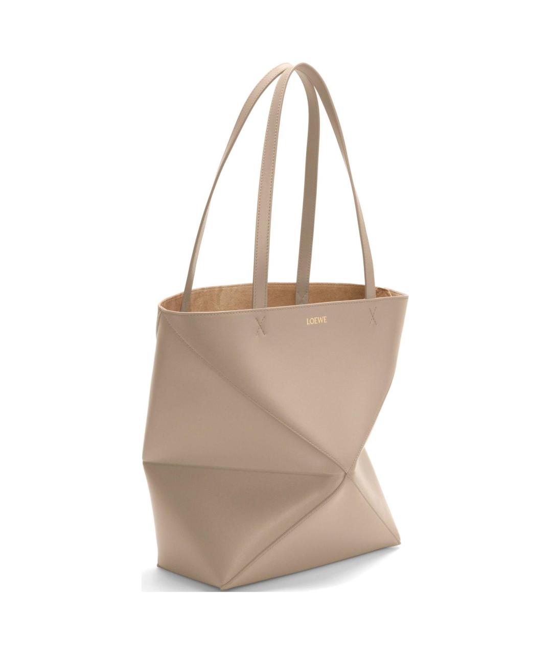 LOEWE Бежевая кожаная сумка через плечо, фото 2