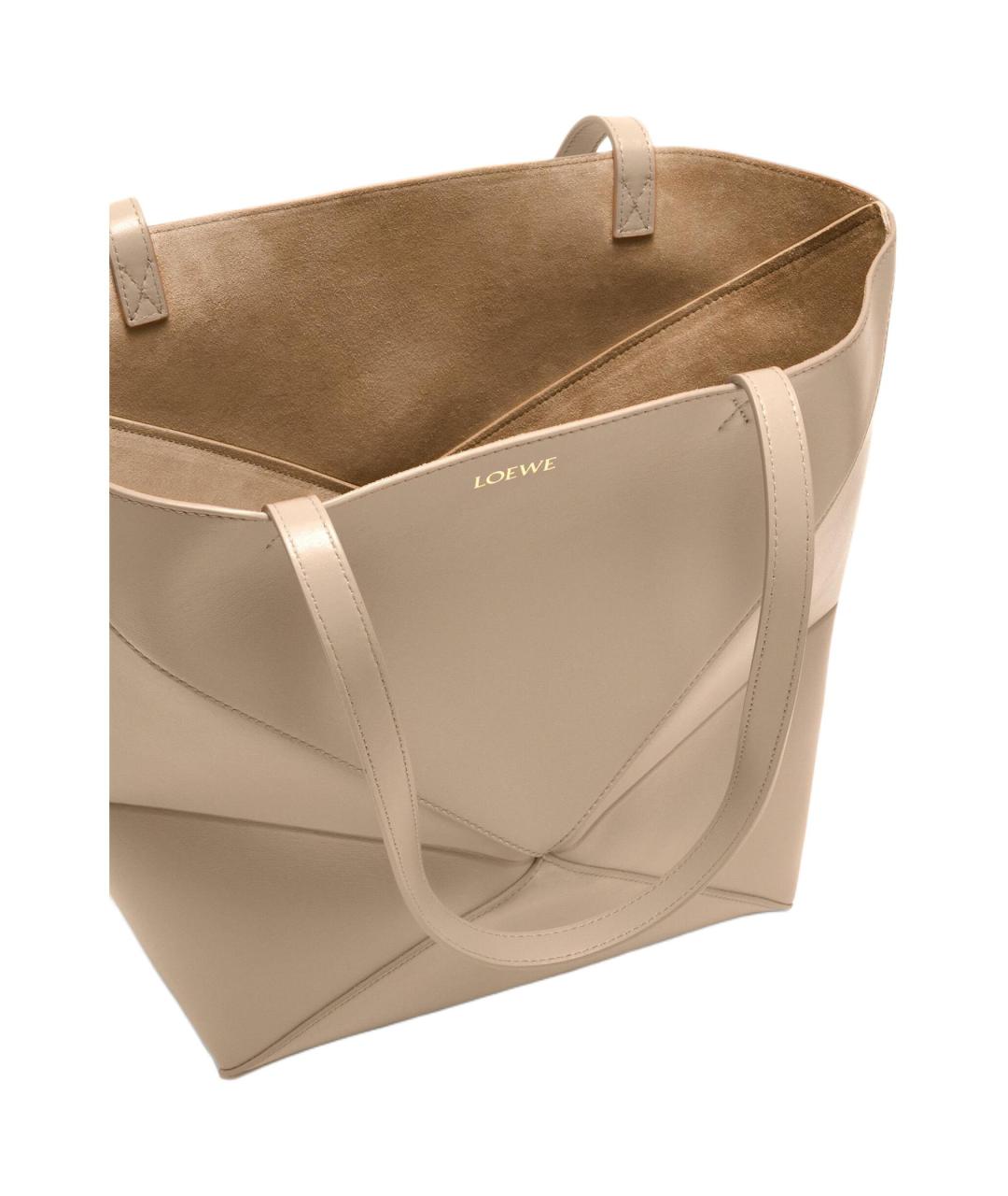 LOEWE Бежевая кожаная сумка через плечо, фото 8