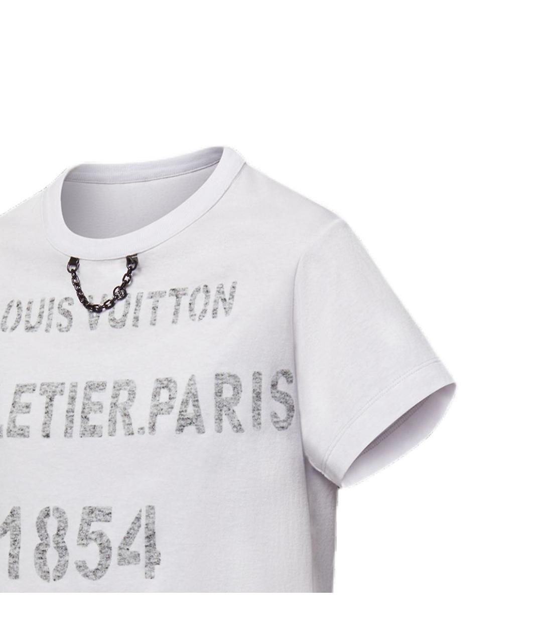 LOUIS VUITTON Белая хлопковая футболка, фото 4