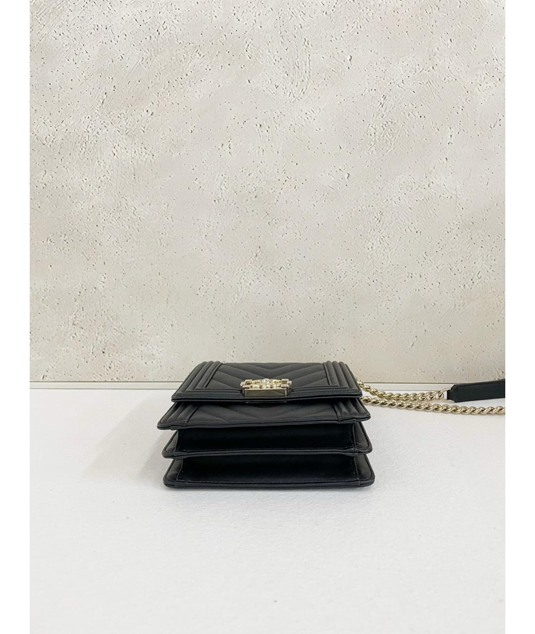 CHANEL Черная кожаная сумка через плечо, фото 6