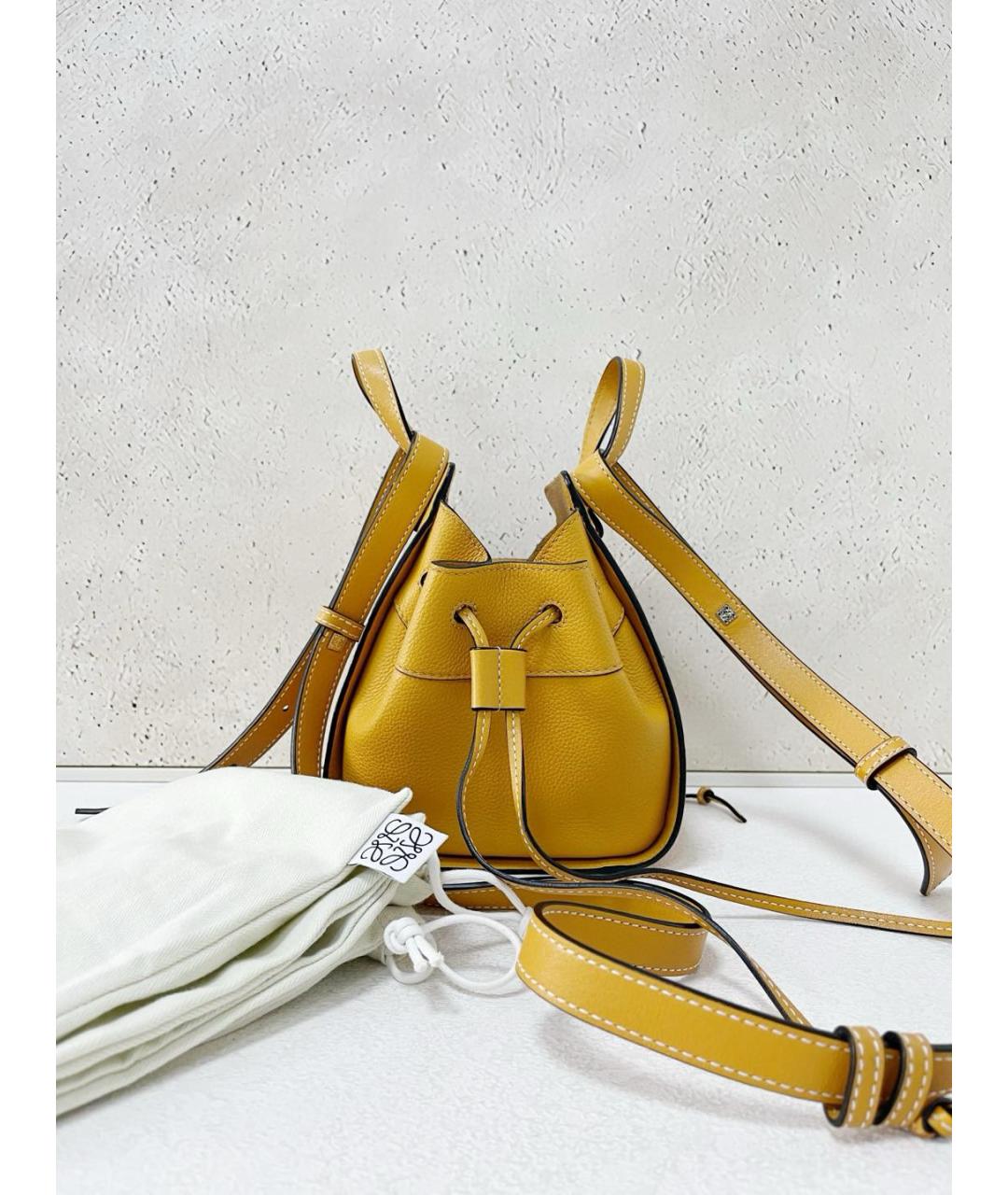 LOEWE Желтая кожаная сумка через плечо, фото 6
