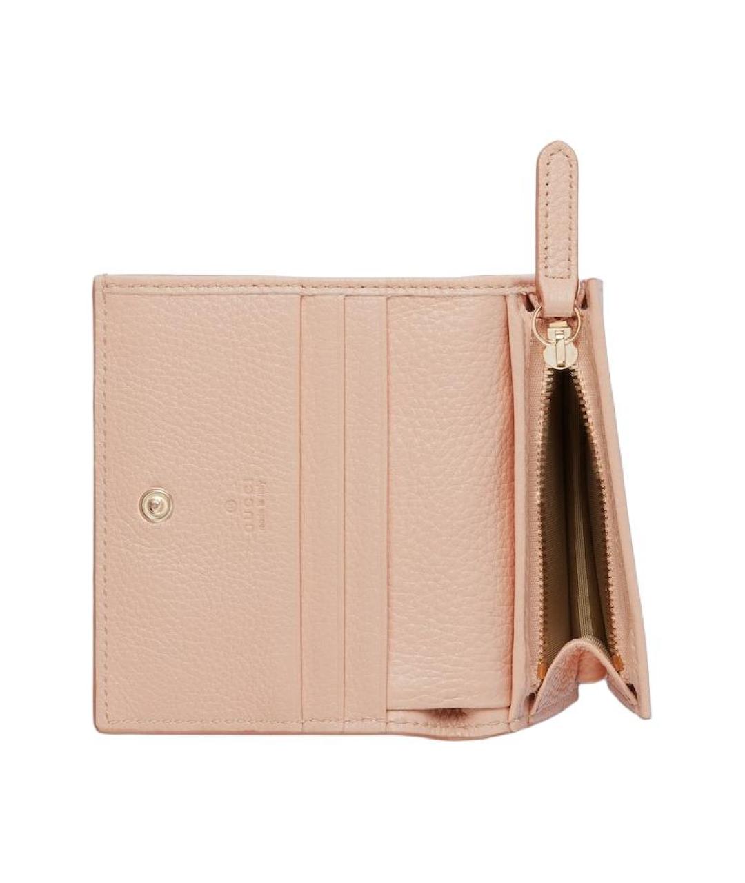 GUCCI Коралловый кожаный кошелек, фото 6