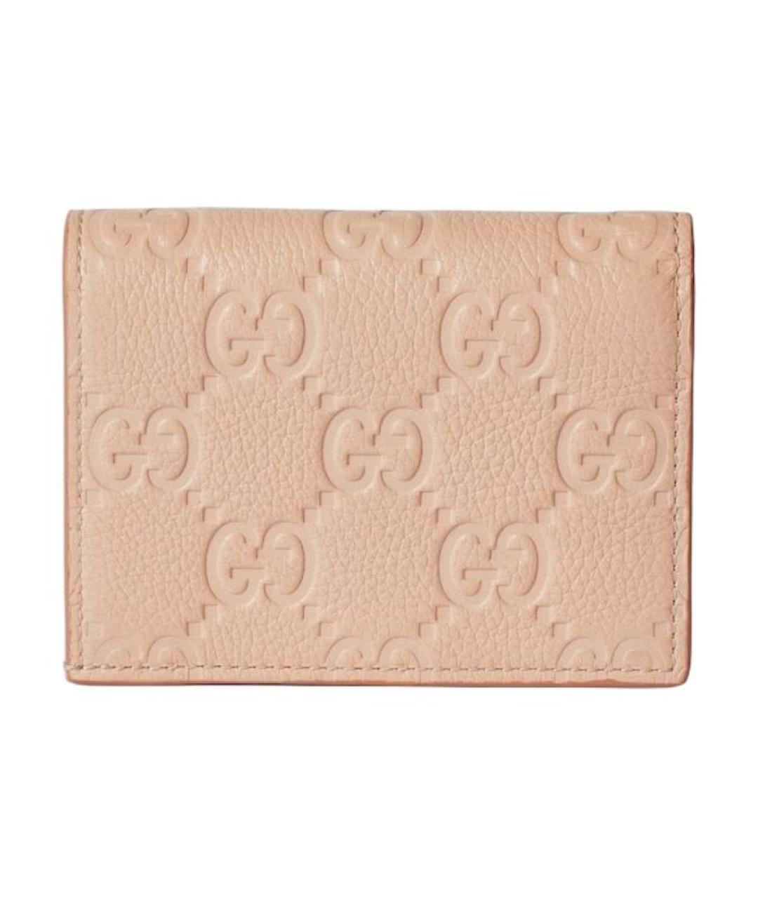 GUCCI Коралловый кожаный кошелек, фото 3