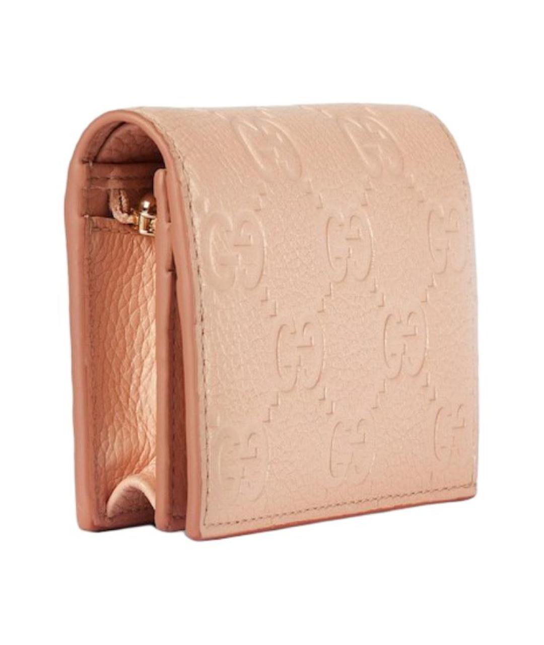 GUCCI Коралловый кожаный кошелек, фото 2