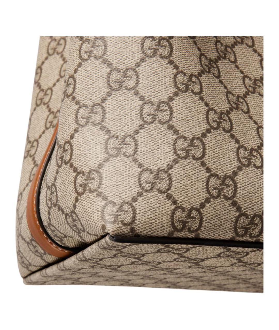 GUCCI Бежевая сумка через плечо из канвы, фото 9