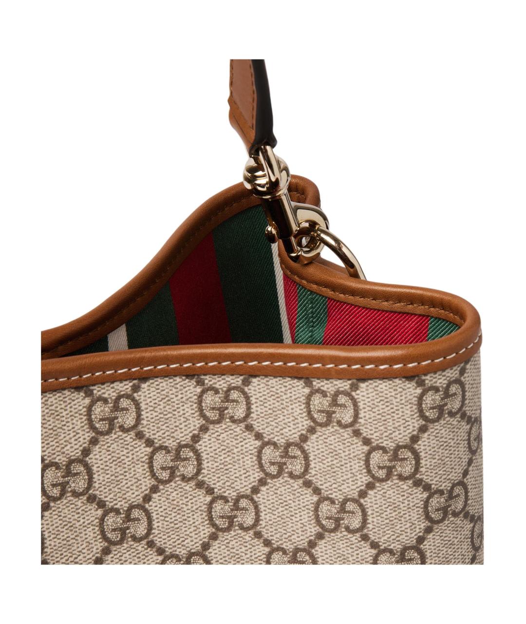 GUCCI Бежевая сумка через плечо из канвы, фото 8