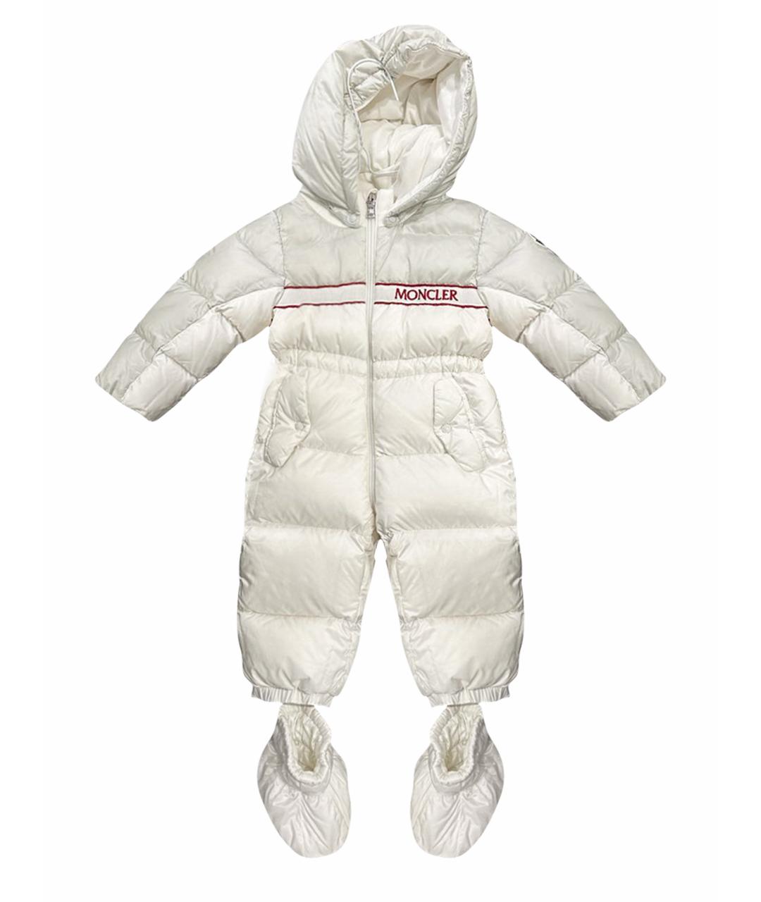 MONCLER Белый хлопковый комбинезон, фото 1