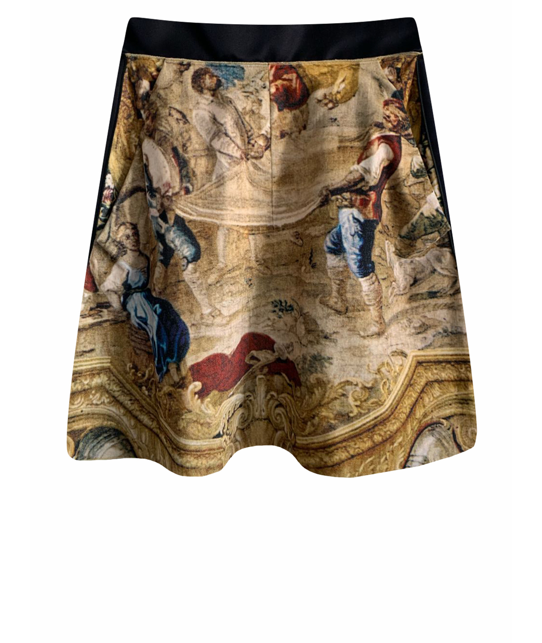 DOLCE & GABBANA VINTAGE Мульти велюровая юбка мини, фото 1