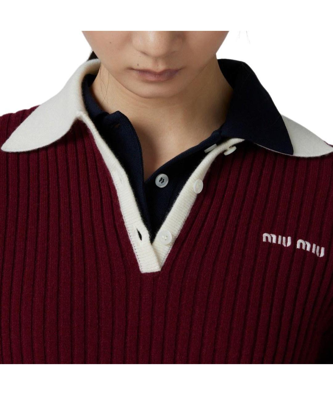 MIU MIU Красный кашемировый джемпер / свитер, фото 4
