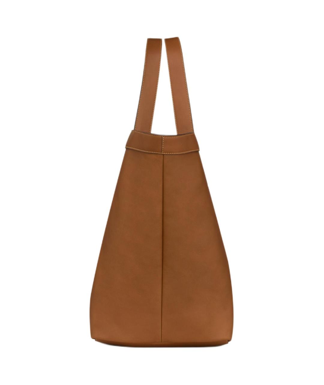 SAINT LAURENT Коричневая кожаная сумка через плечо, фото 3