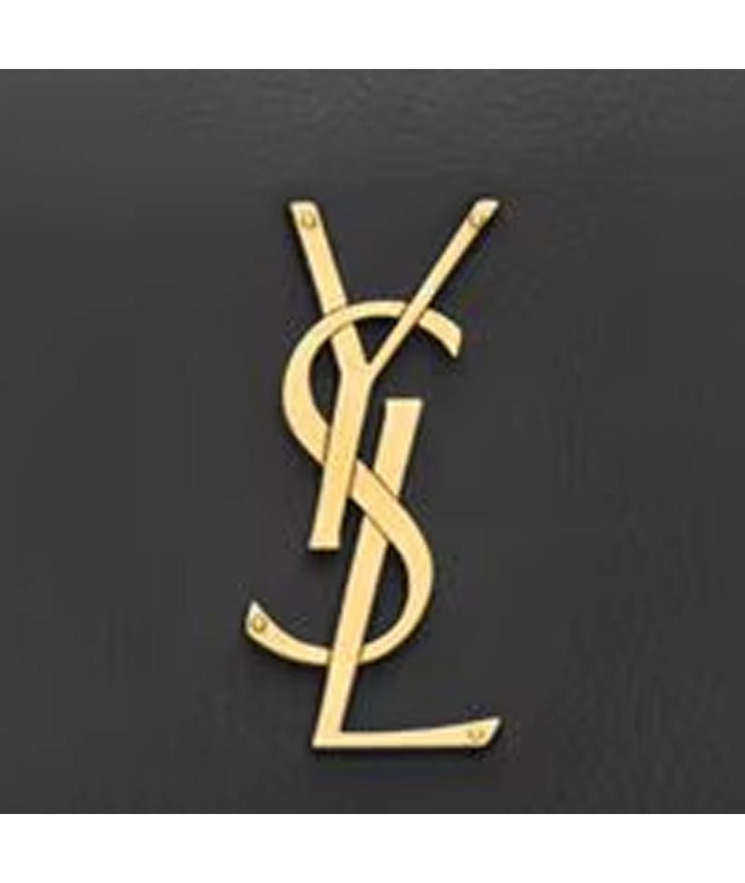 SAINT LAURENT Черная кожаная сумка через плечо, фото 6