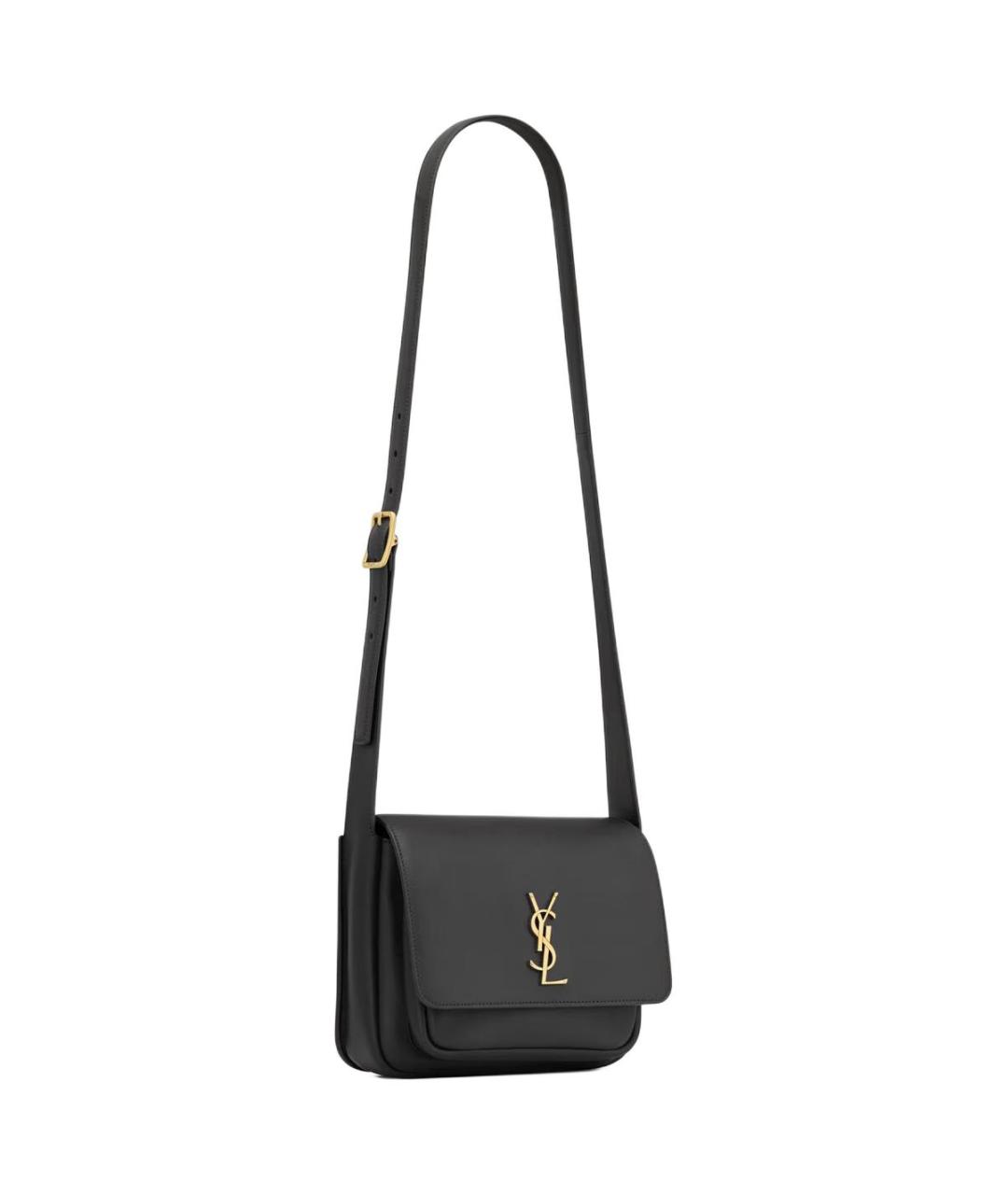SAINT LAURENT Черная кожаная сумка через плечо, фото 2
