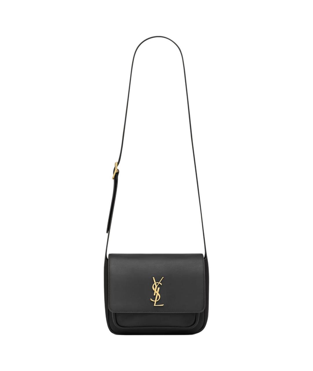 SAINT LAURENT Черная кожаная сумка через плечо, фото 1